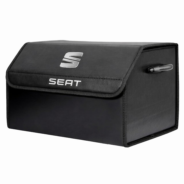 Seat Marka Logolu Oto Bagaj Organizer Çanta Oto Bagaj Çantası 2 Bölmeli Suni Deri 48 Cm X 31 Cm X 29 Cm