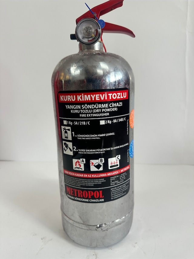 Yangın Tekne Sertifikalı 2kg Abc Tozlu Metalik Yangın Söndürme Tüpü 4yıl Garantili