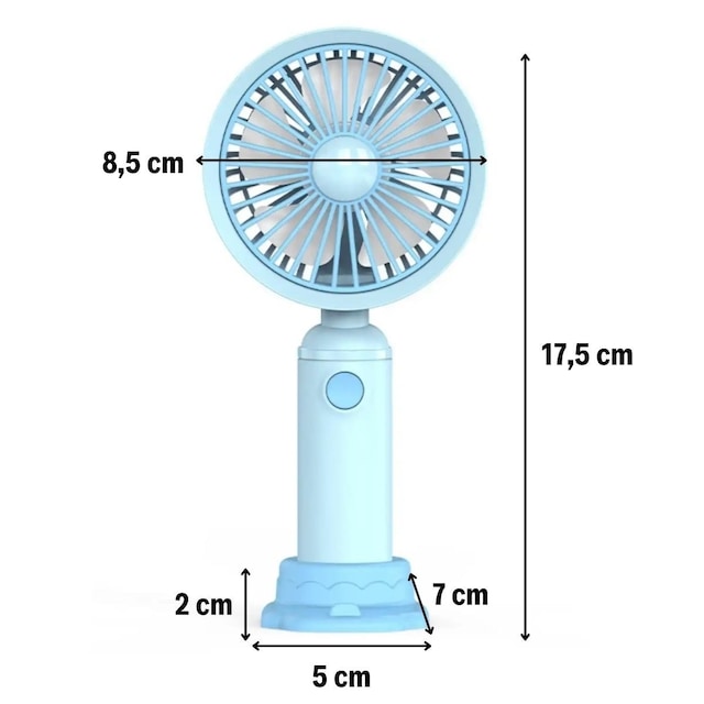 Go İthalat 3 Kademeli Masaüstü Fan Telefon Tutuculu Özellikli Standlı Elde Taşınabilir Mini Fan Ek