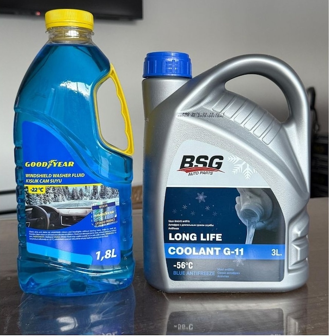 Yüksek Koruma Çözümlü Organik Mavi Antifriz G-11 -56 C Ve Etkili Kışlık Cam Suyu -22 C Motorx