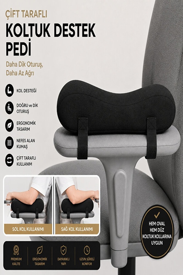 Ergonomik Çift Taraflı Visco Kol Destek Pedi Kolçak Ve Dirsek Destek Minderi 2 Li Set