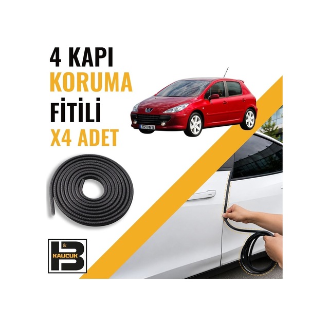 Peugeot 307 Kapı Koruma Fitili-4 Kapı-siyah-bm2522