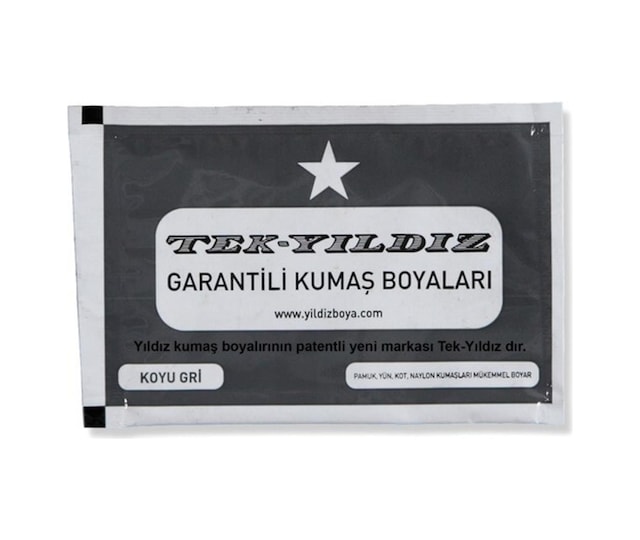 Tekyıldız Tek Yıldız Kumaş Boyası Koyu Gri