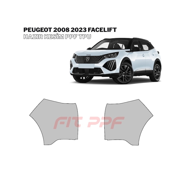 Peugeot 2008 - 2023 Facelıft 210 Mikron Premium Tpu Ppf Kaplama Seti-ön Çamurlukar