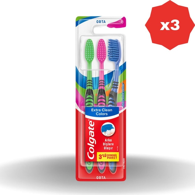 Diş Fırçası Ectra Clean Colors 2+1 - 3 Adet
