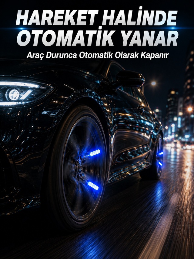 Hareketle Yanan Led Sibop Işığı 4'lü Araç Lastik Lambası - Lisinya