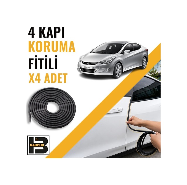 Hyundai Elantra 2010-2015 Kapı Koruma Fitili-4 Kapı-siyah-bm2250