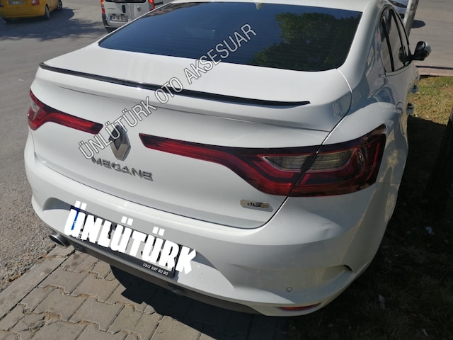 OtoÇizgi Renault Megane 4 Sedan Kasa Bagaj Üstü Spoiler Piano Black-Beyaz OtoÇizgi