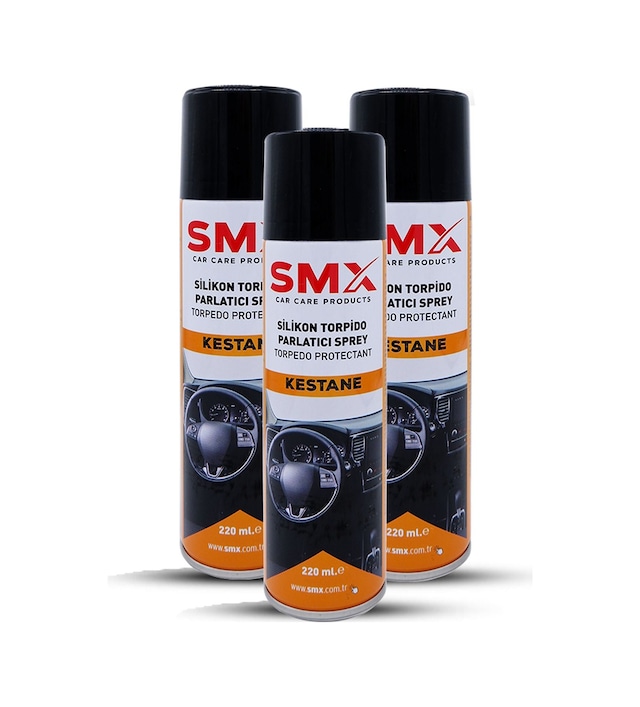 Silikon Torpido Parlatıcı Sprey 220 Ml. Kestane 3 Adet