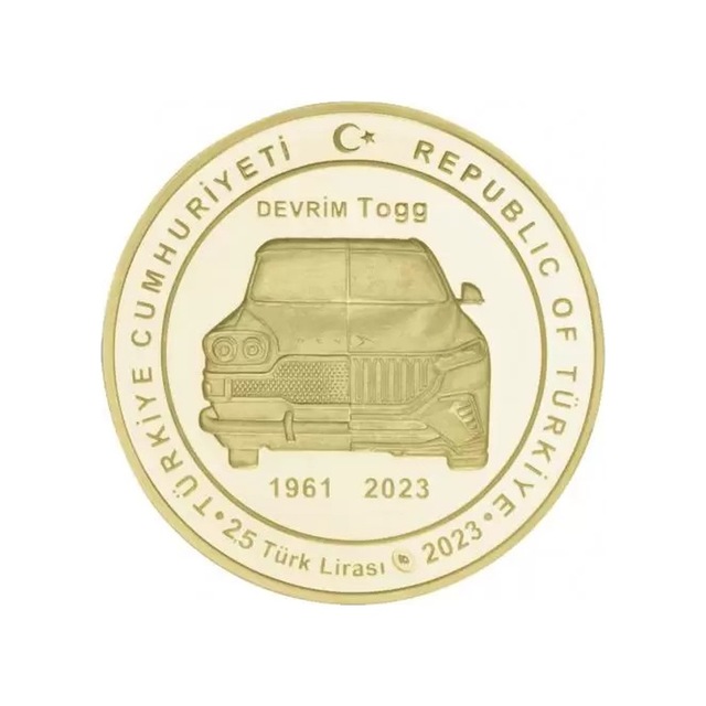 Türkiye'nin Otomobil Girişim Grubu Hatıra Parası Bronz Üzeri Altı