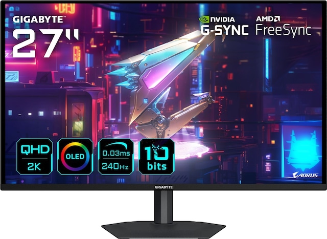 Gıgabyte Go27q24a 27" 240hz 0.03ms 2k G-sync Hdr10 Qhd Qd-oled Pivot Gaming Oyuncu Monitör