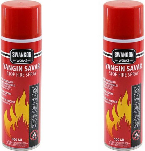 2 Adet Yangın Söndürücü - Yangın Savar Sprey 500ml + 500 Ml Ev - Ofis - Oto Araç Ateş Boğucu Köpük Tabaka Oluşturur 5570