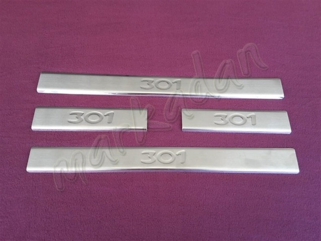 Woc Chrome Peugeot 301 Krom Kapı Eşiği 2012 Sonrası 4 Parça Pasla