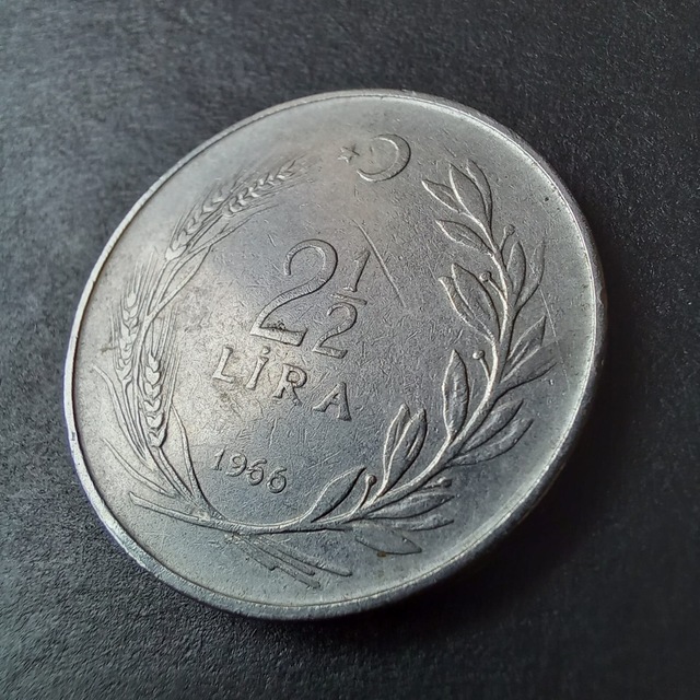 1966 Akmonital 2½ Lira Çt+ Eski Madeni Para