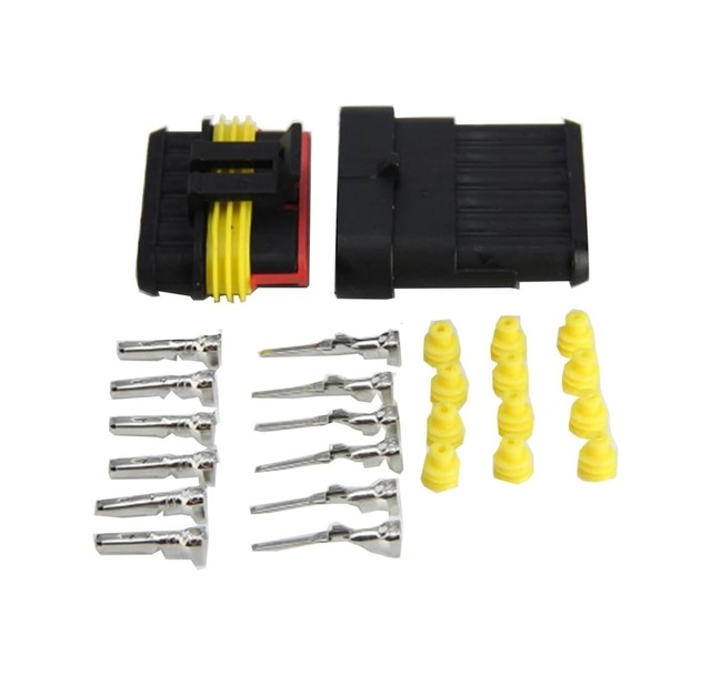 10 Adet 6 Pin Süper Seal Konnektör Su Geçirmez Oto Dişi Erkek (552463948)