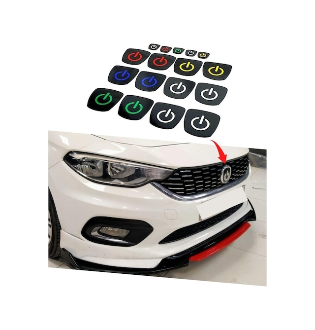 Fiat Egea Sedan Logo Içi Power Buton Sticker 3 Lü Set
