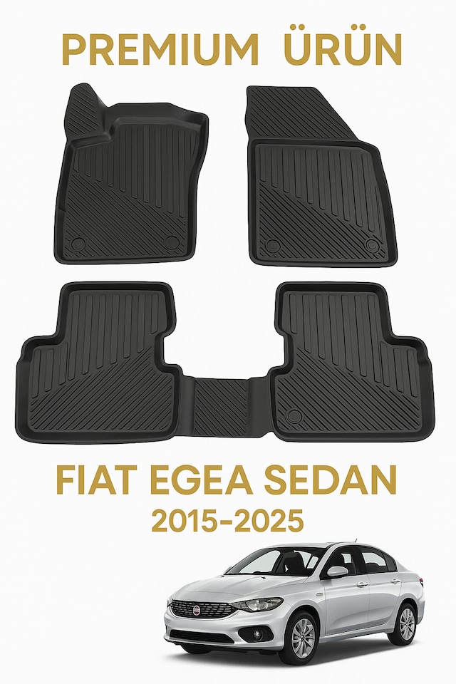 Fiat Egea Sedan 2015-2025 Uyumlu 3d Oto Paspas Premium