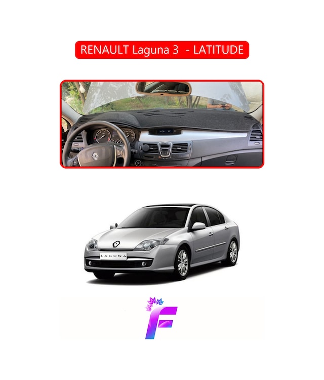 Renault Latıtude Uyumlu Torpido Örtüsü Yansıma Önleyici Tam Koruma Hızlı Ve Kolay Montaj J93 Torpido Halısı
