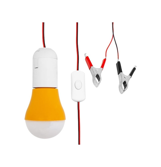 Ayt 12v Led Ampul Çakmaklıklı Akü Maşalı Krokodilli Kamp Lambası Tamirci Aydınlatma Led Aç Kapa Anahtarlı