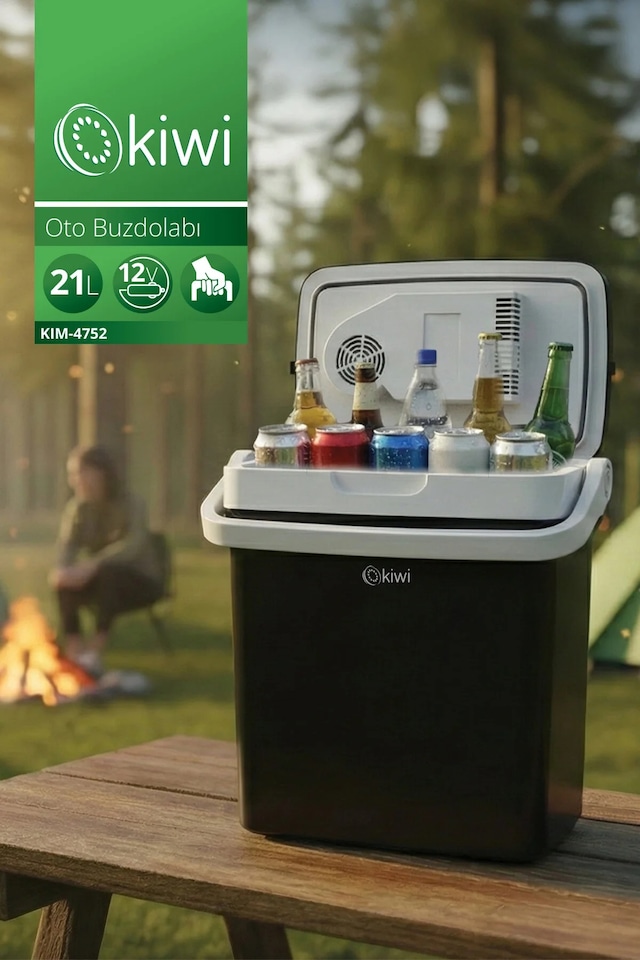Kiwi Kım-4752 Oto Buzdolabı 21l & 12v Dc Termoelektrik Sessiz Çalışma