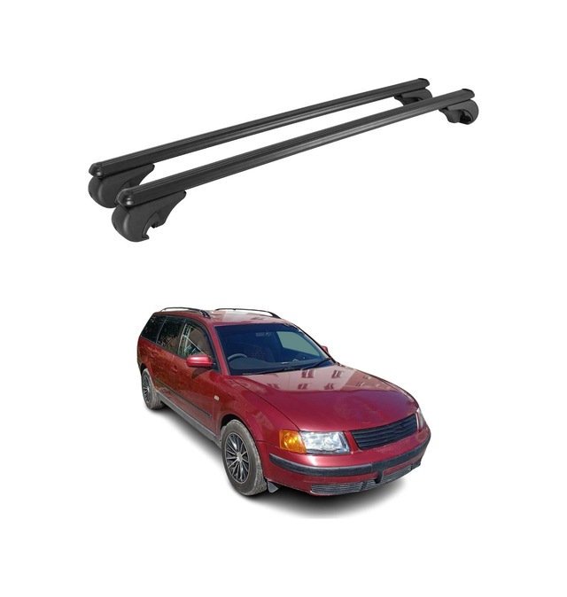 Vw Passat B5 Station Wagon 1997-2005 Arası Uyumlu Port Bagaj Taşıyıcı Ara Atkı Alüminyum Siyah 2 Parça