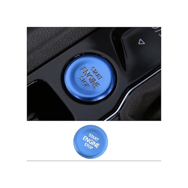 Tiguan 2016-2023 Start Stop Tuş Buton Kaplaması Mavi Renk