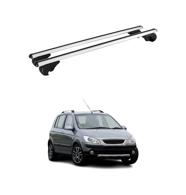 Hyundai Getz 2002-2009 Arası Uyumlu Port Bagaj Taşıyıcı Ara Atkı Alüminyum Gümüş 2 Parça