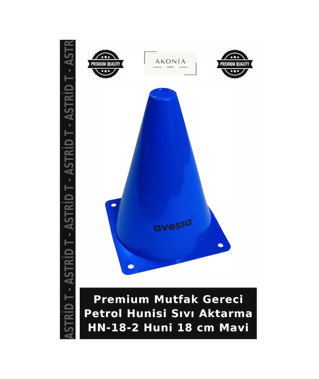 Premium Mutfak Gereci Petrol Hunisi Sıvı Aktarma Hn-18-2 Huni 18 Cm Mavi