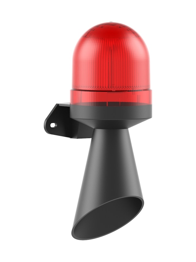 Mesan Ø70 Led Multifonksiyon 10 Ses Borulu Elektronik Siren Duvar Montaj Kırmızı 110-230vac Ms 5855.1.110-230vac
