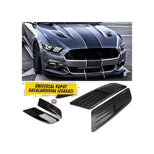 Üniversal Her Araca Uyumlu Kaput Üstü Havalandırma Izgarası Tavan Vent Air Scoop Spor Görünümlü 1.sınıf İthal 2 Adet 00 Şüscaroto Aksesuar