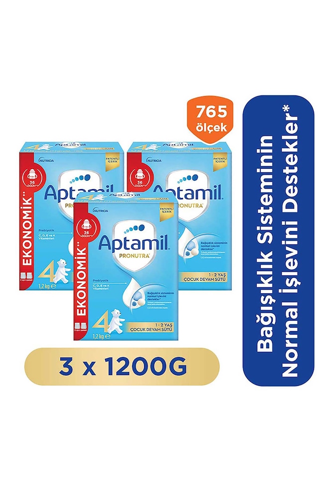 Aptamil 4 Çocuk Devam Sütü 1200 G - 3 Adet
