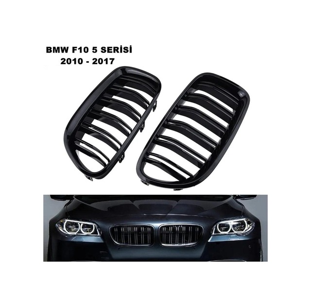Bmw F10 Çift Çizgi Ön Panjur Izgara 2009-2016 Arası Parlak Siyah