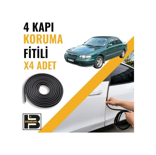 Mazda 626 Sedan 1992-1999 Kapı Koruma Fitili-4 Kapı-siyah-bm2466