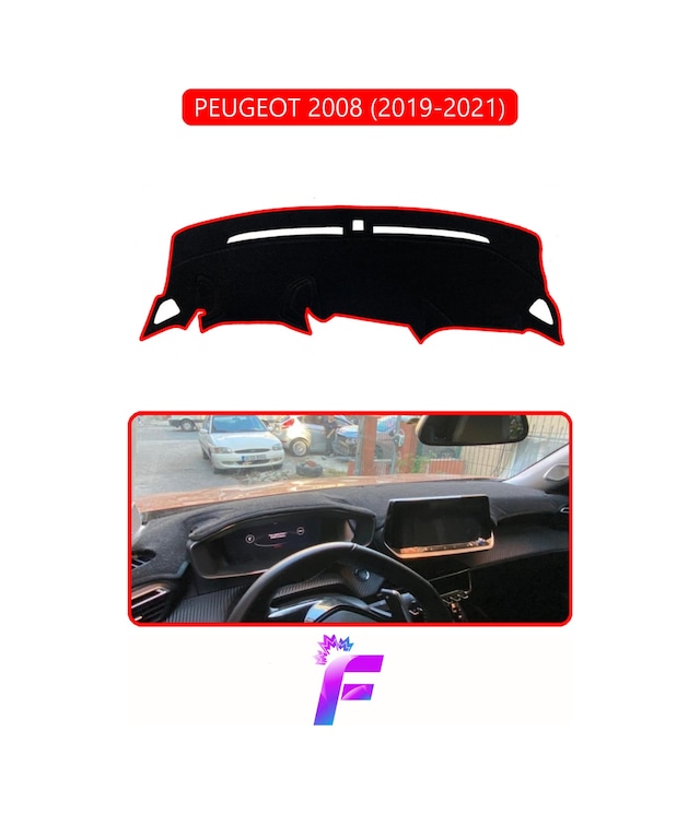 Peugeot 2008 2019-2021 Uyumlu Torpido Örtüsü Yansıma Önleyici Tam Koruma Kolay Montaj J3 Torpido Halısı