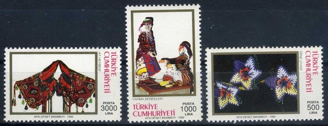 Pul Koleksiyonu,1992 Türk El Sanatları Konulu,ASB-5048 Teşhir Ürün