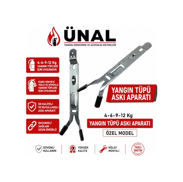 Yangın Tüpü Askı Aparatı 4-6-9-12 Kg Yangın Söndürücü Duvar Montaj Askısı Özel Model