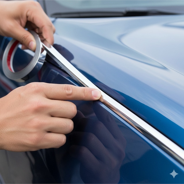 Universal Uyumlu Yapışkanlı 18 Mm 5 Metre Krom Nikelaj Trim Şerit Araç Dış Dekor Bandı