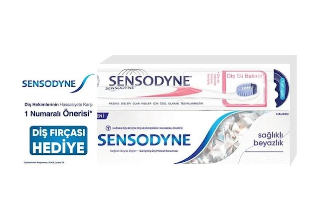 Sensodyne Beyazlık Diş Macunu 75 Ml + Diş Eti Bakımı Diş Fırçası Diş Eti Bakımı