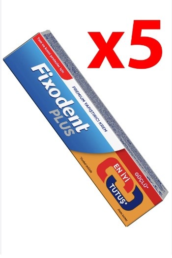 Fixodent Plus Güçlü Tutuş Diş Protez Yapıştırıcı Krem 5 x 40 G