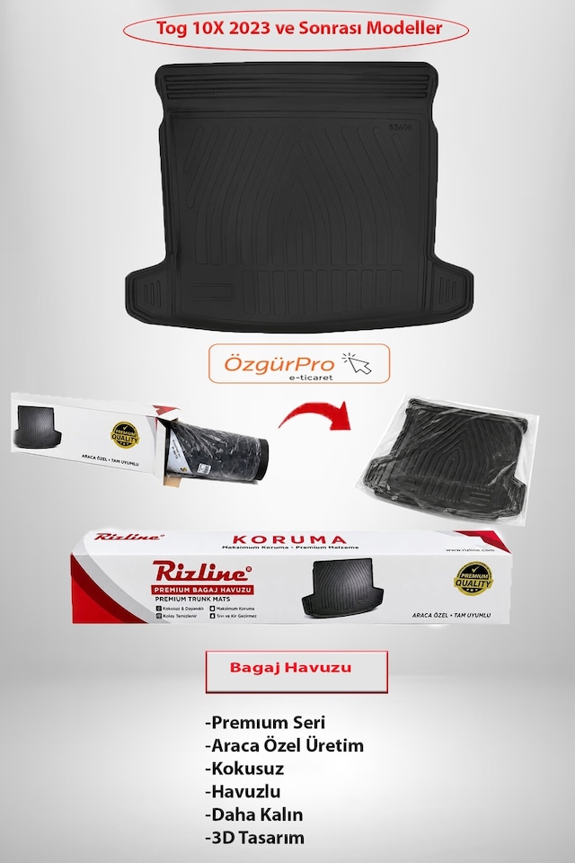 Rizline Premium Tog T10x 2023 Ve Sonrası Bagaj Havuzu Kokusuz