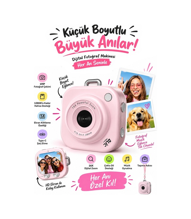 Blic Pro++ BLM-108 Mini Dijital Fotoğraf Makinesi