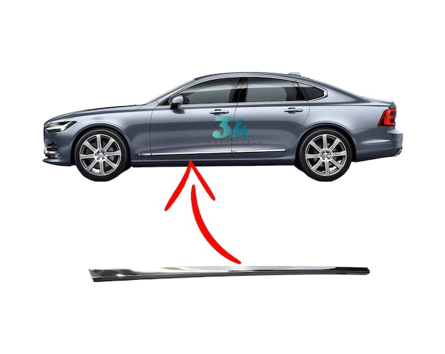 Volvo S90 V90 Kapı Çıtası Bandı Krom 2017 2024 Sol Ön