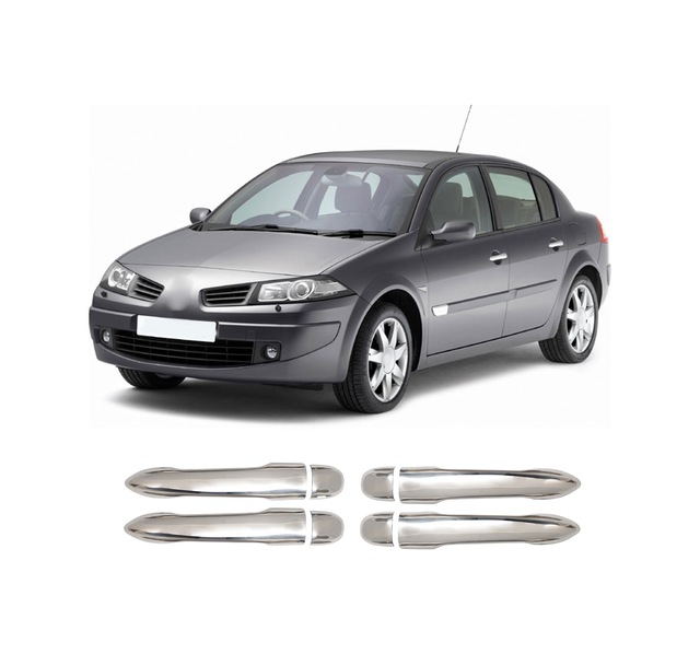 Renault Megane 2 Uyumlu 2004-2010 Krom Kapı Kolu 4 Kapı Paslanmaz Çelik