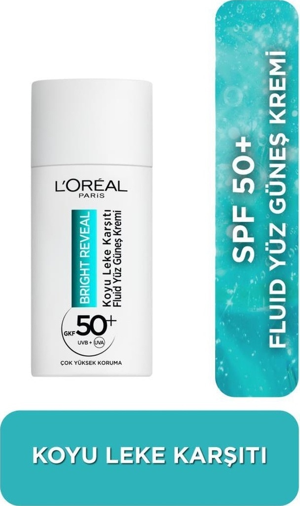 L'Oréal Paris Bright Reveal Koyu Leke Karşıtı Fluid Günlük Yüz Güneş Kremi SPF50+ 50 ML