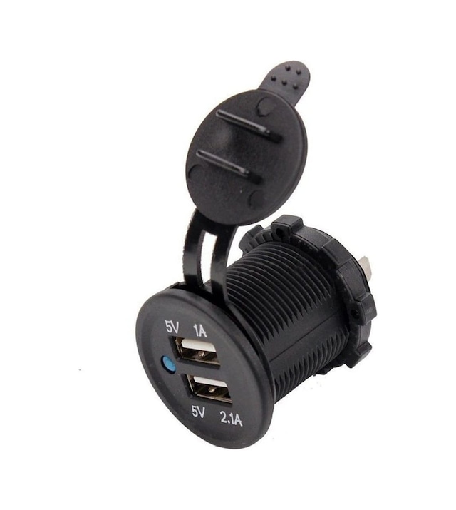 Motosiklet Araba Tekne Çift Usb Şarj Soketi 5V1A 5V2.1A 2 Usb Güç