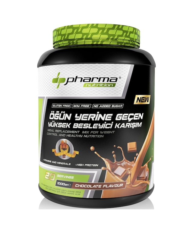 Çikolata Aromalı Yüksek Proteinli Öğün Tozu Öğün Yerine Geçen Besleyici Shake 20 Servis 1000 Gr
