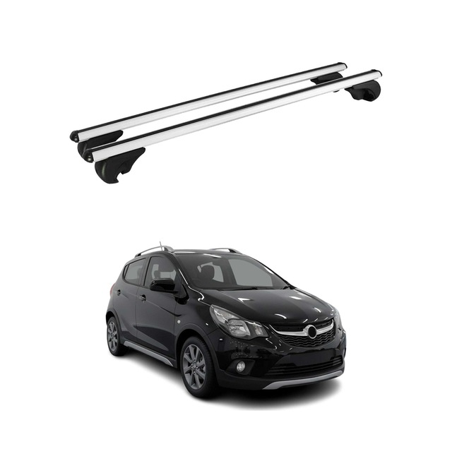 Opel Karl Rocks 2018-2019 Arası Uyumlu Port Bagaj Taşıyıcı Ara Atkı Alüminyum Gümüş 2 Parça