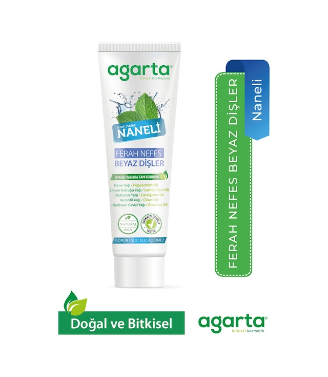 Agarta Doğal Yoğun Naneli Florürsüz Ferah Nefes Diş Macunu 100 ML