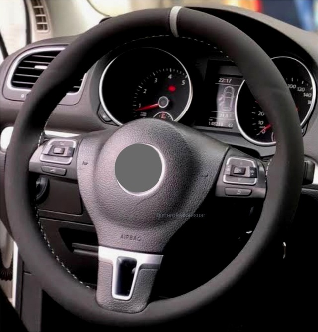 Vw Transporter T4 Dikmeli Direksiyon Kılıfı Alkantara Gri Yüzüklü