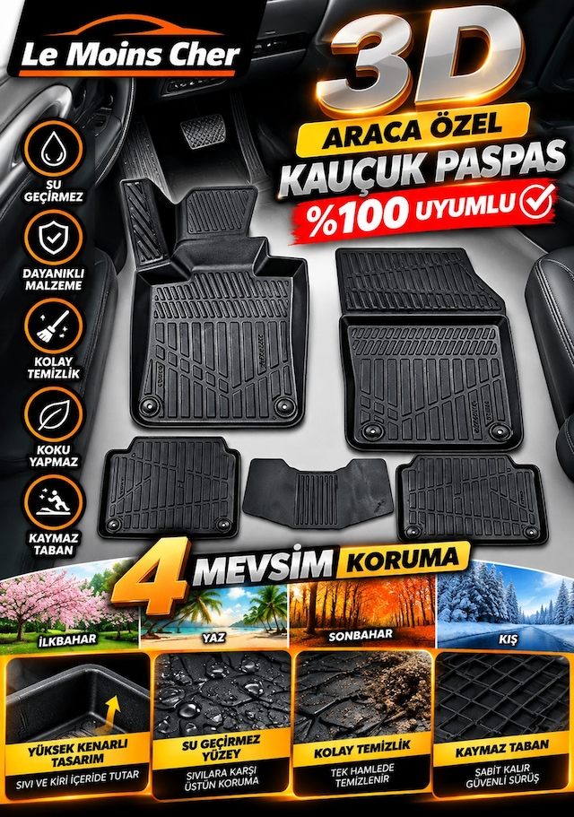 Mını Countryman U25 Ev 2025 Araca Özel Havuzlu 3d Kauçuk Oto Paspası